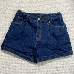 Banana Republic Hi Rise Pleated Jean Shorts Dark Wash Size 27/4